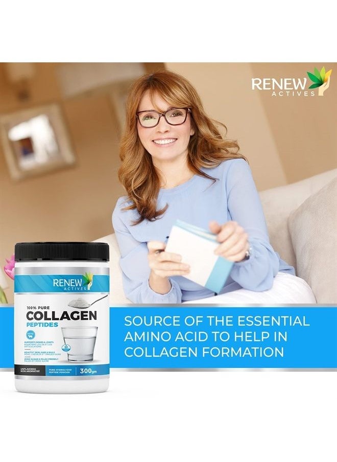 Renew Actives - Hydrolyzed Bovine Collagen Peptides Powder 100% Grass Fed Bovine Collagen - Unflavored Powdered Bone Broth Collagen Supplement for Healthy Skin, Hair, Joints - Keto and Paleo Friendly - Image 1