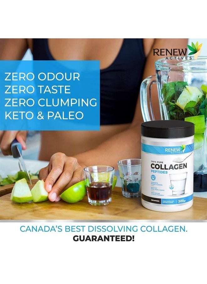 Renew Actives - Hydrolyzed Bovine Collagen Peptides Powder 100% Grass Fed Bovine Collagen - Unflavored Powdered Bone Broth Collagen Supplement for Healthy Skin, Hair, Joints - Keto and Paleo Friendly - Image 1