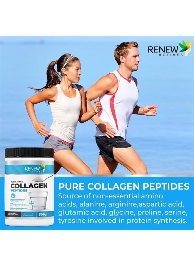 Renew Actives - Hydrolyzed Bovine Collagen Peptides Powder 100% Grass Fed Bovine Collagen - Unflavored Powdered Bone Broth Collagen Supplement for Healthy Skin, Hair, Joints - Keto and Paleo Friendly - Image 1