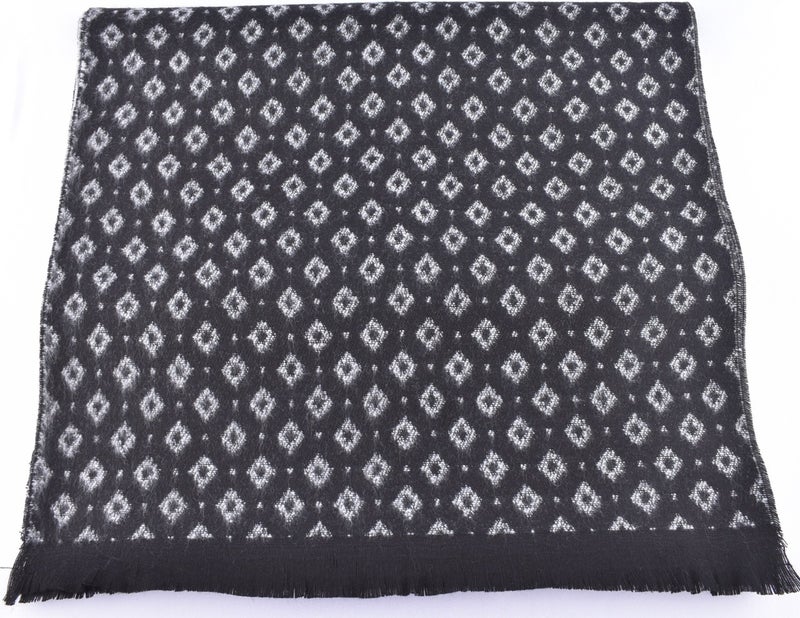 Firstmen 2023-03 Fm Patterned Double Sided Scarf/black-Gray  - Image 3