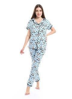 Caesar Women Pajama Set With Pants And Button Design  - Image 1