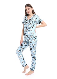 Caesar Women Pajama Set With Pants And Button Design  - Image 2