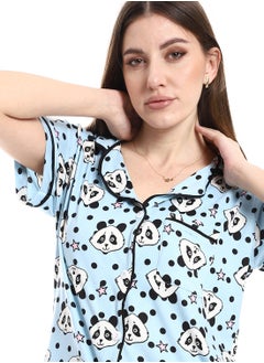 Caesar Women Pajama Set With Pants And Button Design  - Image 3