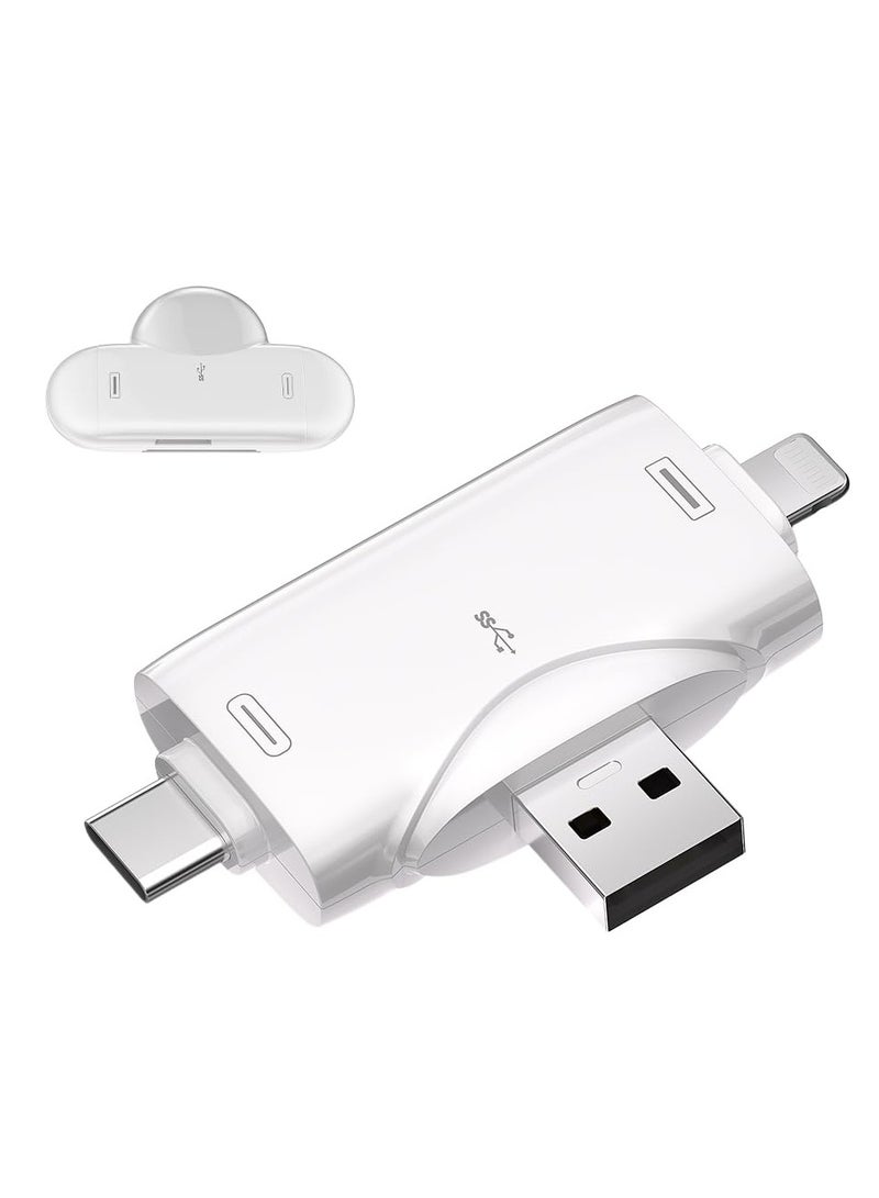 High-Speed 3-in-1 SD Card Reader for iPhone/iPad/Android/USB-C/Mac/PC - Portable Micro SD Card Adapter - Computer Memory Card Reader Viewer - Compatible with TF and SD Card. - Image 1