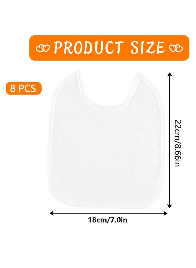 8 Pcs Baby White Bib for Painting, Waterproof Cotton Baby Bibs for Boys Girls, Dribble Drool Burping Bibs for Feeding Teething, Shower Party Gifts - Image 2