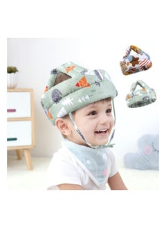 Baby Safety Helmet,Baby Head Protector, Breathable Head Guard Cute Hat 2 PCS, Adjustable No Bump Hard Hat Head Pad Crash Cap for 6-36 Months Crawling Walking（forest + starfish）