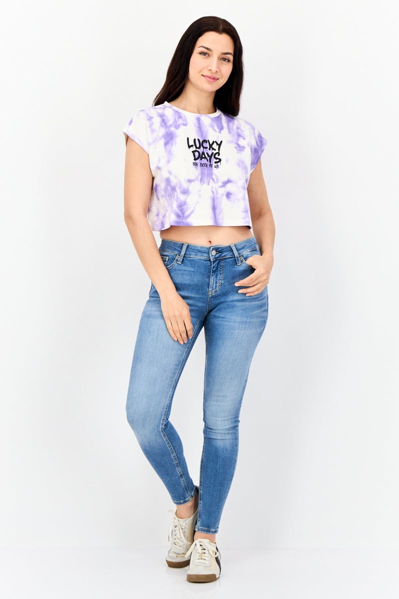 DeFacto Women Regular Fit Tie Dye Print T-shirt, Multicolor - Image 3