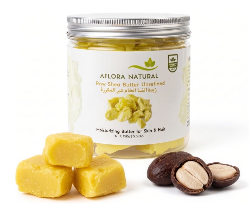 Shea de Afrique 100% Pure African Shea Butter, Raw & Unrefined, Natural Moisturiser for Skin, Hair & Body, Deep Hydration & Nourishment, Soft Creamy Texture, From Ghana