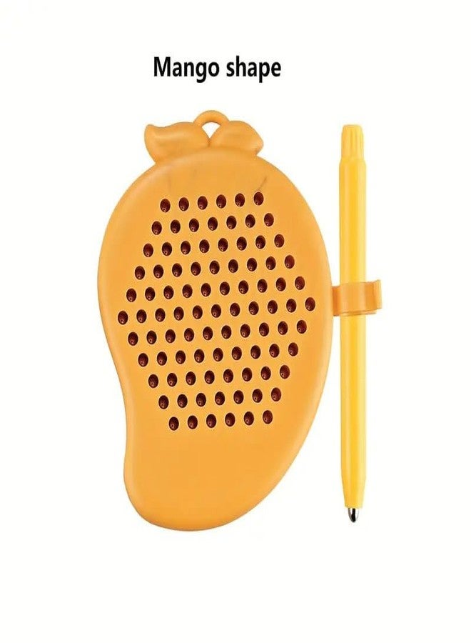 ZELVO MagPad Play Magnetic Drawing Board for Kids, Mug Tab, Bead Art, Drawing Board, Intelligence Development, Girls, Boys, Gift, Educational - Montessori Toy (Mango Shape) - Image 2