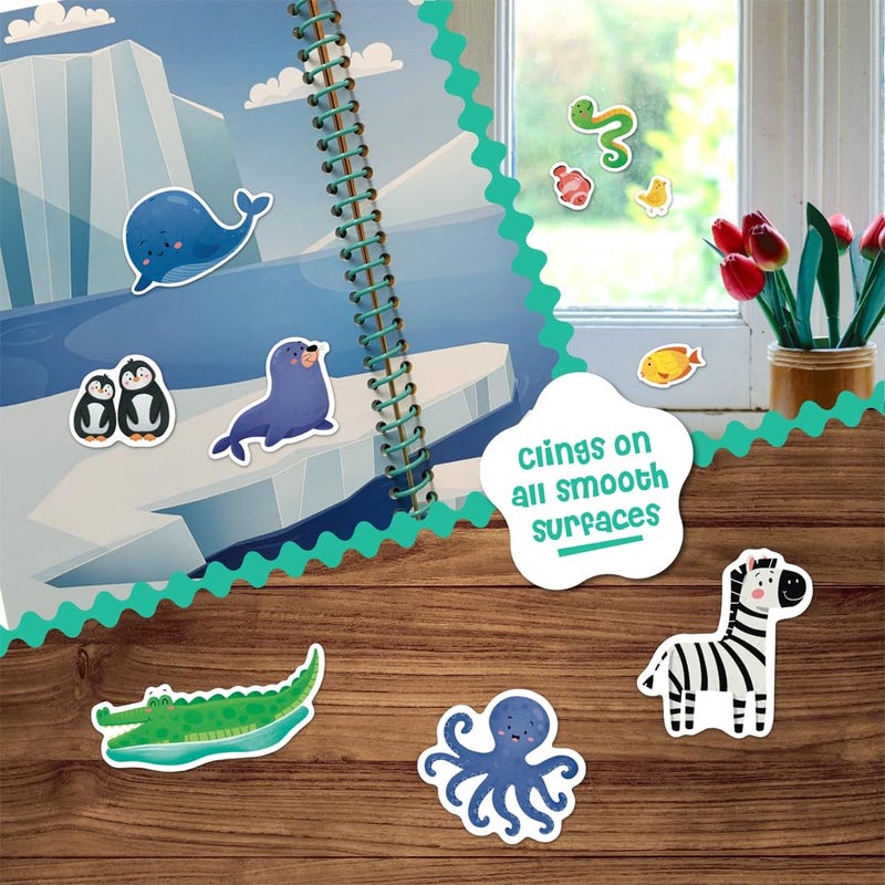 DINO MINI Stick4Ever Jelly Sticker Book - for Kids - Waterproof, Easy to Clean Reusable Sticker Book for Toddlers- Reusable Road Trip Activities for Kids - Stocking Stuffers for Toddlers (Animals) - Image 2