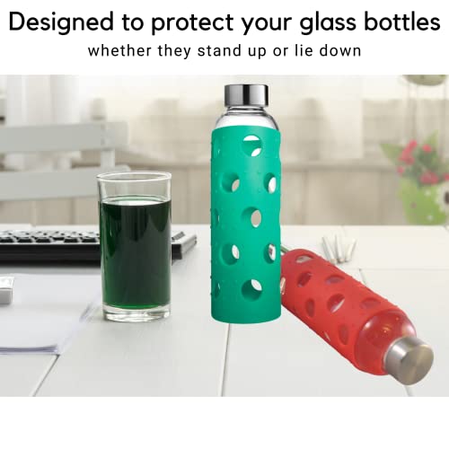 Brieftons Silicone Sleeves: 6-Pack Insulated Anti-Slip Protection Covers, Ultra Thick & Durable, Better Than Neoprene & Rubber, Also Perfect for Aquasana, Pratico Kitchen, Epica & Other Glass Bottles - Image 5