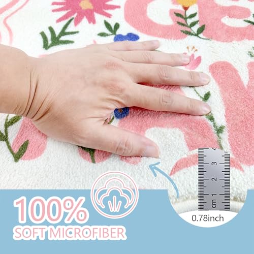 SHIYUE Cute Get Naked Flower Bath Mat，Ultra Soft and Fluffy Microfiber Water Absorption Non Slip Mat for Bedroom Kitchen Bathroom Rug(18"×26" Pink) - Image 3