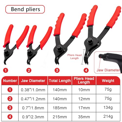 Doaho 10pcs Snap Ring Pliers Set,Internal & External Circlip Pliers for Removal and Installation of Automotive Retaining Rings With Straight/Bent Jaw,Hook and Pick - Storage Case - Image 3