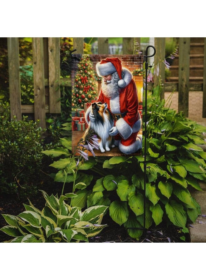 Caroline's Treasures Dac4156Gf Sheltie And Santa Claus Garden Flag Mailbox Flag Decorative Yard Flag Banner Outside Patio Artwork Yard Flower Beds, Garden Size, Multicolor - Image 2