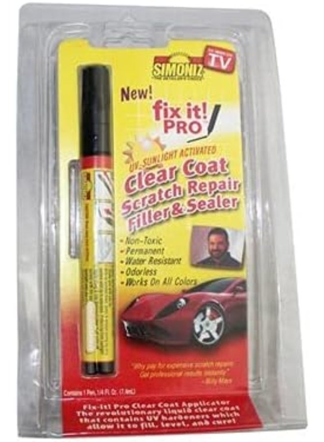 أقلام الطلاء - إصلاح خدوش السيارات الجديدة المحمولة Fix It Pro قلم إصلاح خدوش السيارات الشفاف تطبيق طلاء السيارات (مع صندوق البيع بالتجزئة) - Image 1