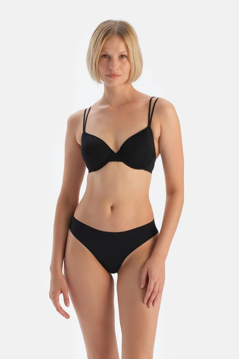 داجي Black 5144KC Laser Cut Brazilian Panties