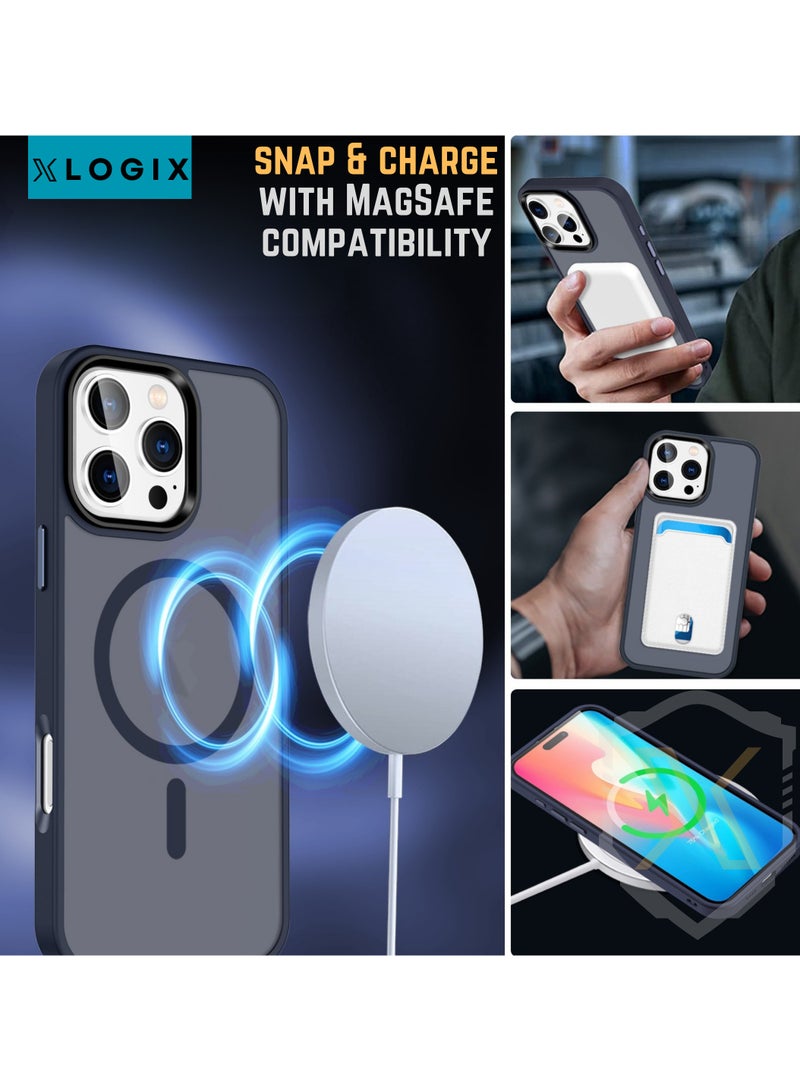 XLogix FrostX for iPhone 16 Pro Case, Frosted Blue - Slim Protective Cover with MagSafe Compatibility | Shockproof & Scratch-Resistant Design, FrostX Series - Image 4