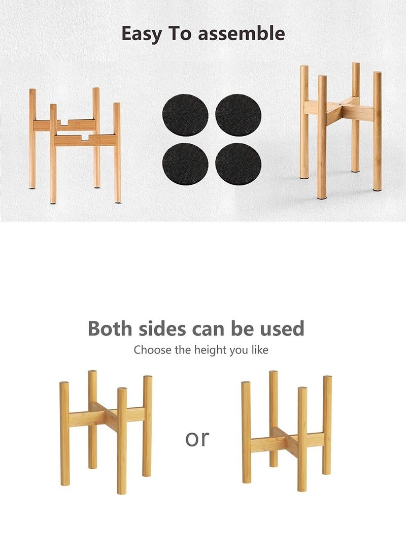 Modern design Ceramic Plant pot with Wooden Stand (Plant not included) - Image 4