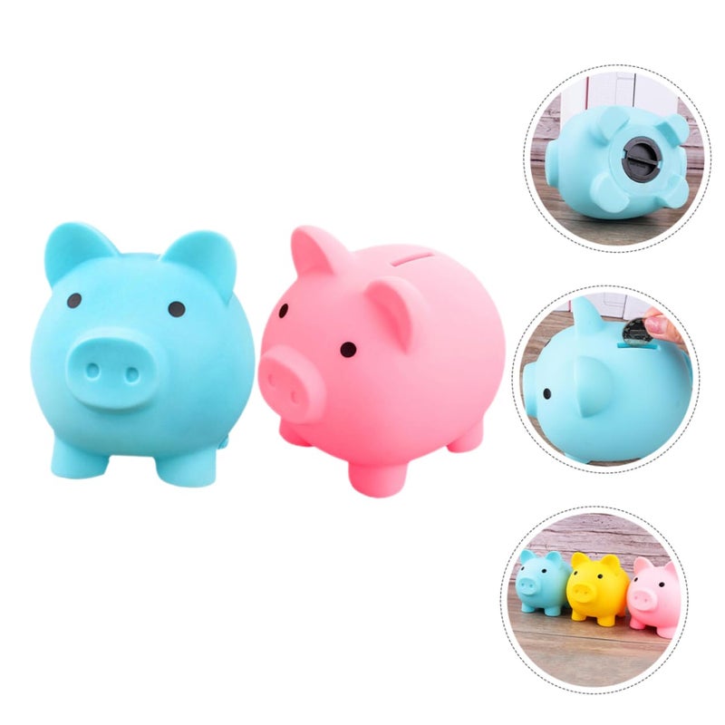 Cute Cartoon Piggy Bank Unbreakable Plastic Money Jar For Kids Savings Decoration - Image 3