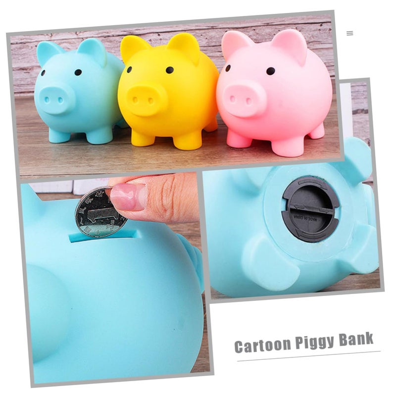 Cute Cartoon Piggy Bank Unbreakable Plastic Money Jar For Kids Savings Decoration - Image 4