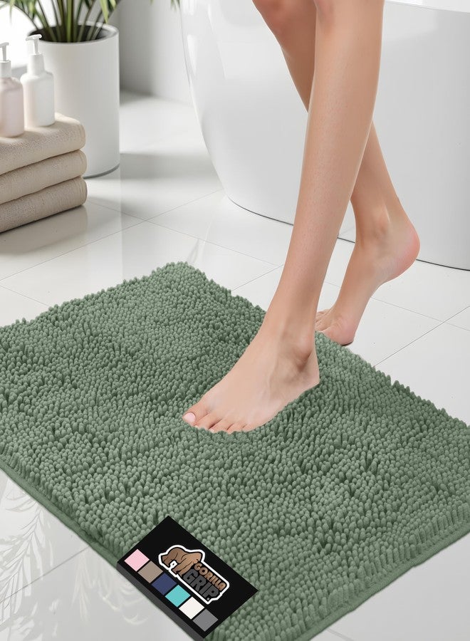 GORILLA GRIP Bath Rug Mat 60x17, Soft Absorbent Chenille, Quick Dry Microfiber Mats, Rubber Backing Washable Shower Floor Rugs, Bathmat Runner, US Designed Bathroom Home Decor Accessories Sage Green - Image 1