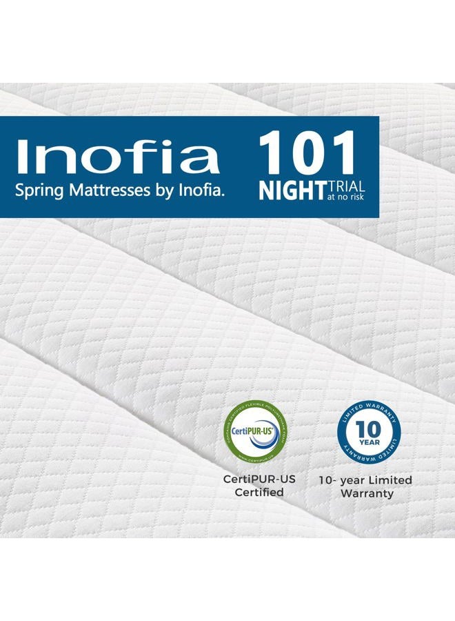 Inofia مرتبة كاملة، 10 بوصة هجين نابض مع رغوة الذاكرة، سرير بارد في صندوق، تخفيف الضغط مع نقل الحركة، مرتبة بحجم كامل - Image 2