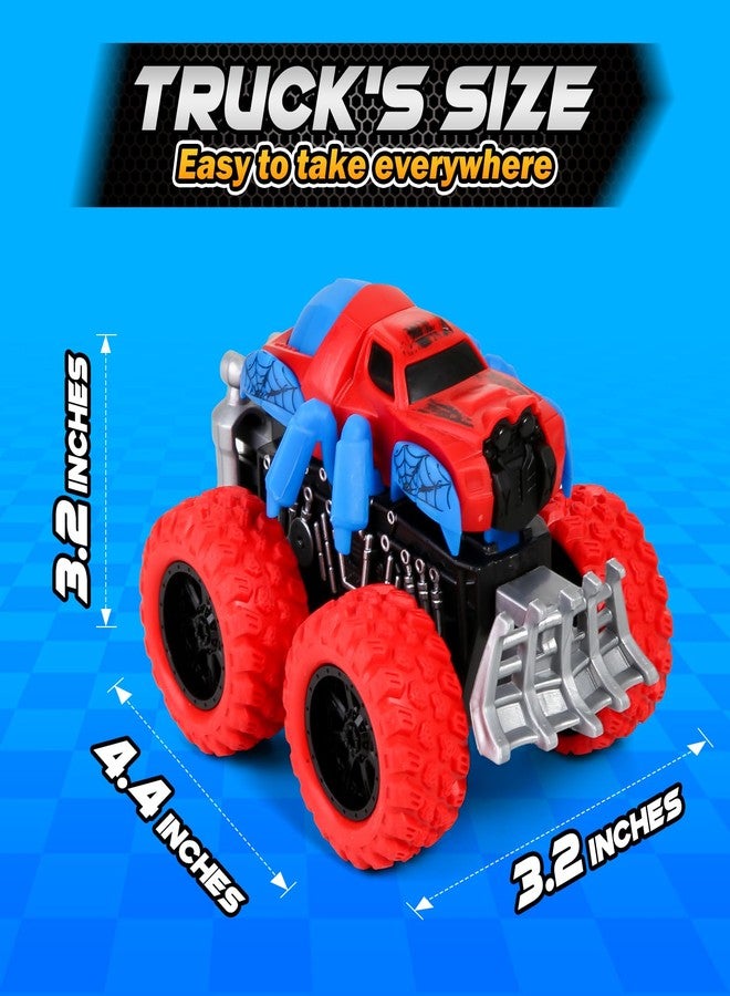 Gloween Monster Trucks Toys for Kids, 6 Pack Friction Powered Push and Go Cars, Great Christmas Birthday Party Gifts for Boys Girls Age 3-5 4-7 - Image 4