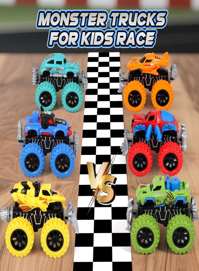 Gloween Monster Trucks Toys for Kids, 6 Pack Friction Powered Push and Go Cars, Great Christmas Birthday Party Gifts for Boys Girls Age 3-5 4-7 - Image 5