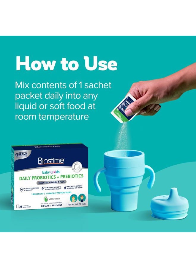 Biostime Infant Baby Toddler Kids Probiotic & Prebiotic with Vitamin D | Baby Probiotic Powder | Kids Immune Support | Constipation Relief for Babies * | Supports Digestion, Gas Relief | 28 Packets - Image 4