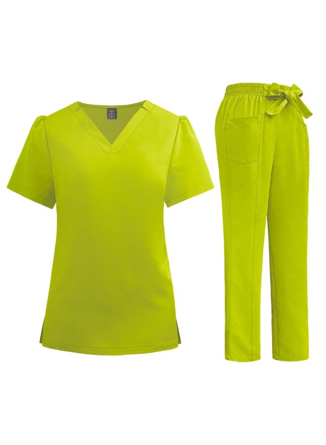NIBEMINENT Nursing Hospital Uniforms V-Neck Straight Pant Medical Scrub Set Fashion Scrubs Clinical Uniform Woman Workwear - Image 1