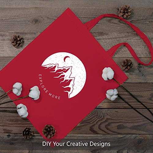 TOPDesign 24-Pack Economical 16"x15" Red Cotton Tote Bag, Lightweight Medium Reusable Grocery Shopping Cloth Bags, Suitable for DIY, Advertising, Promotion, Gift, Activity - Image 3