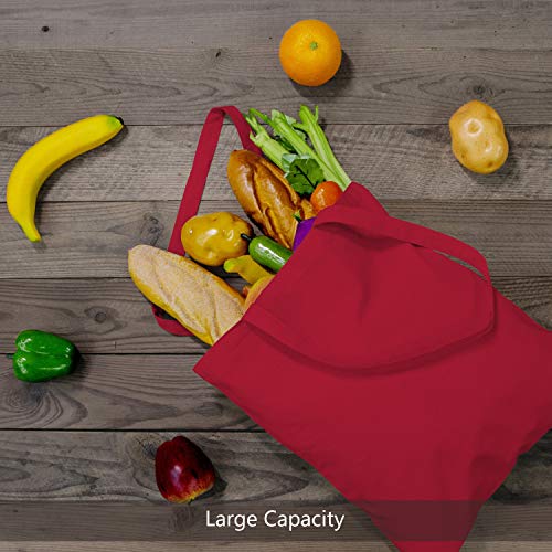 TOPDesign 24-Pack Economical 16"x15" Red Cotton Tote Bag, Lightweight Medium Reusable Grocery Shopping Cloth Bags, Suitable for DIY, Advertising, Promotion, Gift, Activity - Image 4