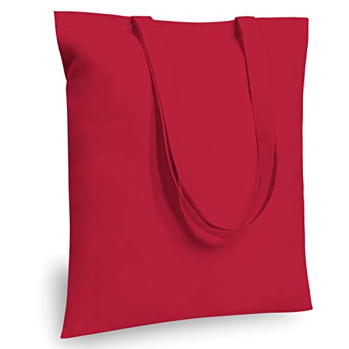 TOPDesign 24-Pack Economical 16"x15" Red Cotton Tote Bag, Lightweight Medium Reusable Grocery Shopping Cloth Bags, Suitable for DIY, Advertising, Promotion, Gift, Activity - Image 1