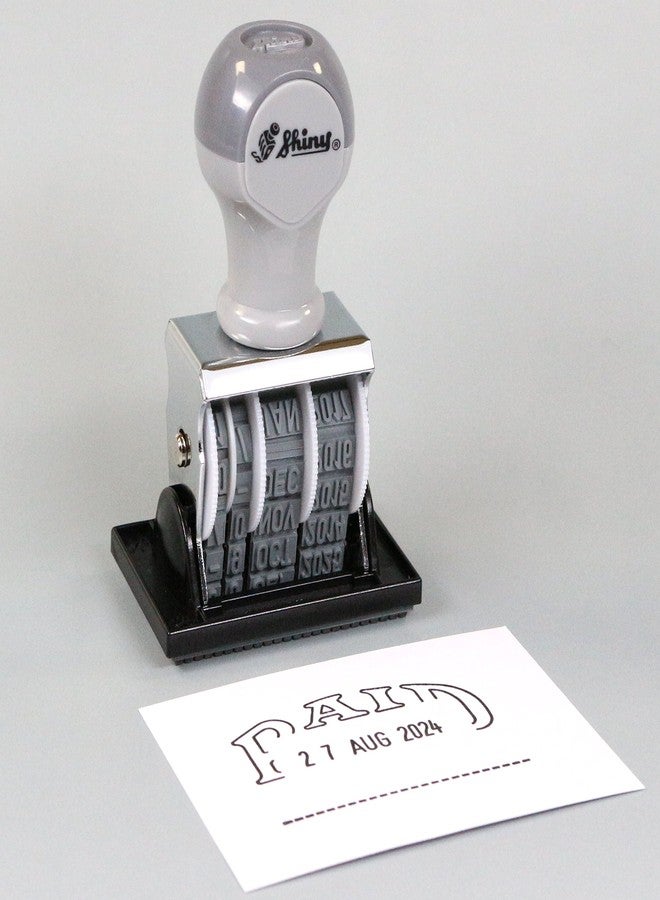 Shiny Dater Rubber Stamp with "PAID" message and Signature place by Shiny S-68 - Image 3