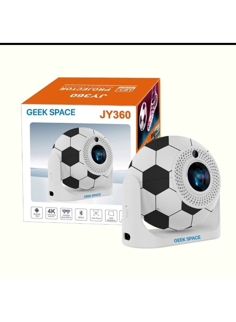 GEEK SPACE JY360 Smart Mini Projector with Android 13, Native HD, 4K Supported, Dual WiFi 2.4G/5G, Bluetooth 5.0, Auto Focus & Auto Keystone - Image 1