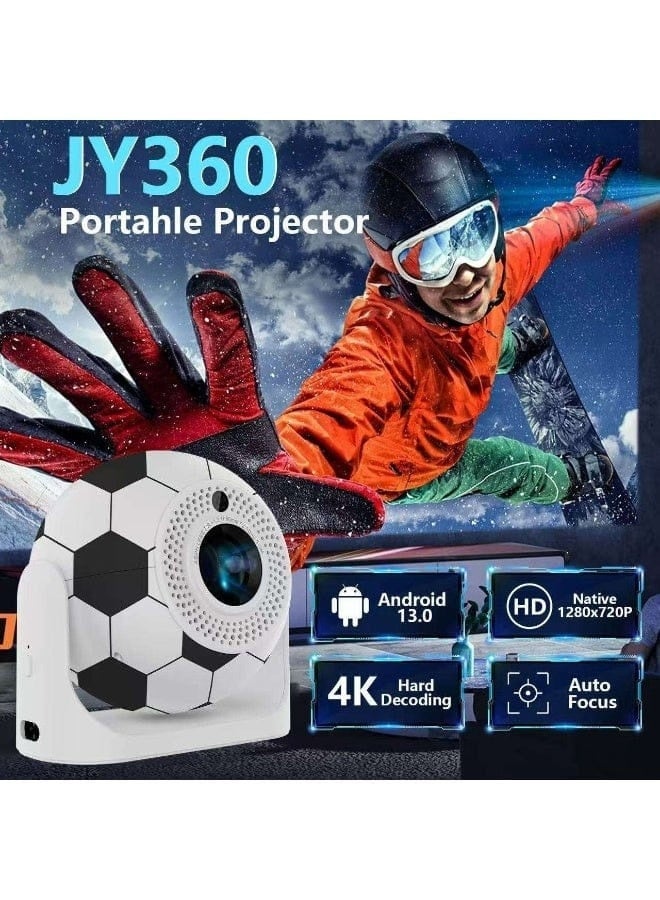GEEK SPACE JY360 Smart Mini Projector with Android 13, Native HD, 4K Supported, Dual WiFi 2.4G/5G, Bluetooth 5.0, Auto Focus & Auto Keystone - Image 5