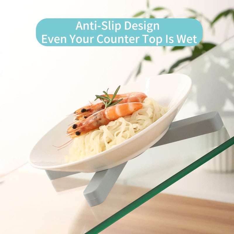 YUESUO 3 Pack Heat-Resistant Foldable Silicone Trivets,Folding Trivet for Hot Pots and Pans,Non-Slip,Space-Saving,Easy to Clean - Image 2