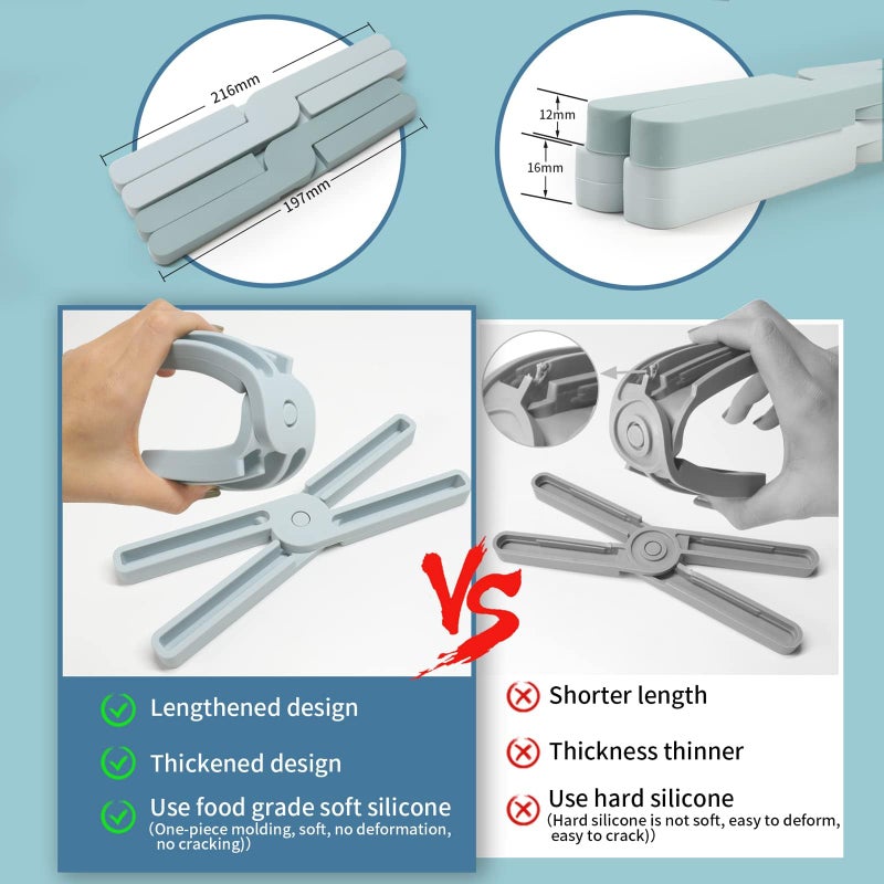 YUESUO 3 Pack Heat-Resistant Foldable Silicone Trivets,Folding Trivet for Hot Pots and Pans,Non-Slip,Space-Saving,Easy to Clean - Image 3