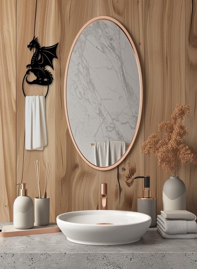 MAYJOYDIY Dragon Pattern Towel Ring Metal Hand Towel Holder Flying Dragon Side Towel Ring Wall Mounted Animal Hand Towel Holder Metal Round Towel Rack for Bathroom Home Hanging Accessories - Image 4