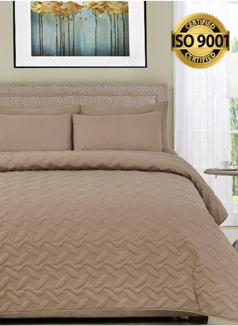 Master Home Textile - 3Piece Microfiber Bedspread Set Fits 120 x 200 cm Single Size Bed Single Size Compressed Comforter Set Elmira Series - Image 1