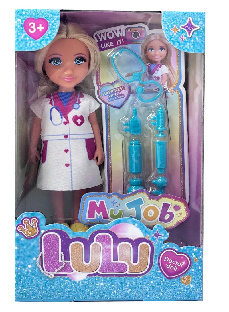 Lulu Doctor Doll Set – 5 Inch Doctor Series Doll with Medical Tools | Girls Toys 3+ - Image 1