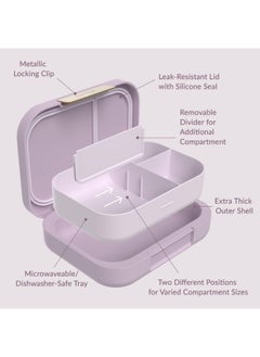 Bentgo Bentgo Modern - Versatile 4-Compartment Bento-Style Lunch Box, Leak-Resistant, Ideal for On-the-Go Balanced Eating - BPA-Free, Matte Finish and Ergonomic Design (Orchid)  - Image 5