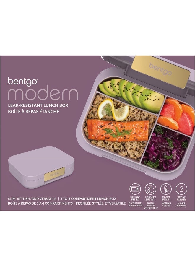 Bentgo - Bentgo Modern - Versatile 4-Compartment Bento-Style Lunch Box, Leak-Resistant, Ideal for On-the-Go Balanced Eating - BPA-Free, Matte Finish and Ergonomic Design (Orchid) - Image 1