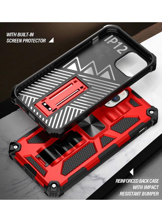 Zaboon Case For iPhone 12 mini Armor Shockproof TPU + PC Magnetic Protective Case with Holder - Image 4