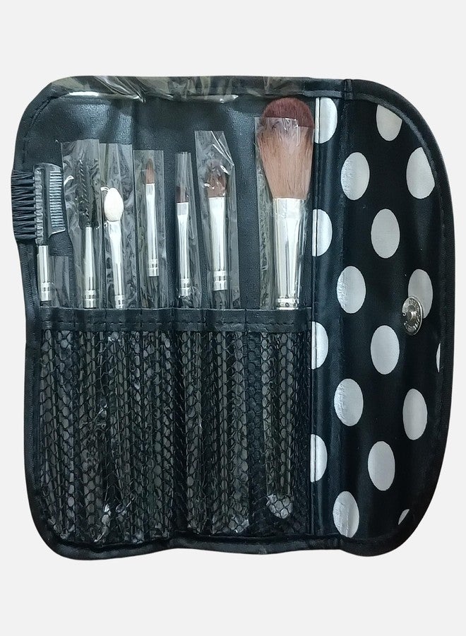 JH Makeup Brush Set Soft Synthetic Professional Bristle Makeup Brushes Set Mix Color Pouch (Pack of 7) - Image 1