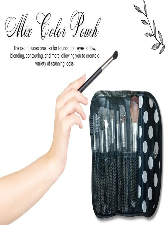 JH Makeup Brush Set Soft Synthetic Professional Bristle Makeup Brushes Set Mix Color Pouch (Pack of 7) - Image 4