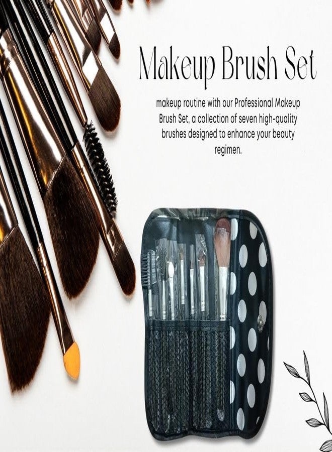 JH Makeup Brush Set Soft Synthetic Professional Bristle Makeup Brushes Set Mix Color Pouch (Pack of 7) - Image 3