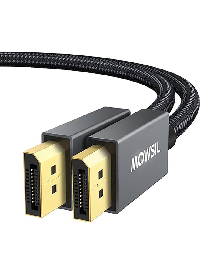 كابل DisplayPort بطول 1 متر، كابل DP 1.2، 4K@60Hz، 2K@165Hz، 2K@144Hz، كابل DisplayPort مضفر مطلي بالذهب عالي السرعة لشاشة الألعاب، وبطاقة الرسومات، والتلفزيون، والكمبيوتر الشخصي، والكمبيوتر المحمول