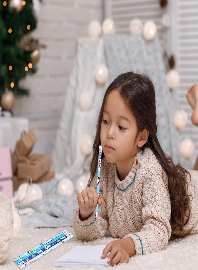 Whaline 100Pcs Winter Polar Animal Pencils with Erasers Writing Pencil Blue Snowman Snowflake Penguin Polar Bear Wood Pencil for Xmas Winter Stationery Party Favors - Image 4