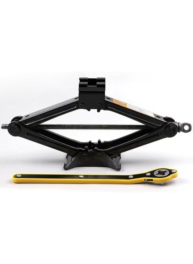 Powerful 2 Ton Scissor Car Jack - Portable Tire Changing Kit with Wheel Wrench and 360 Degree Handle for Easy Lifting of Cars and Trucks - Image 1